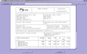 számla nyomtatási kép