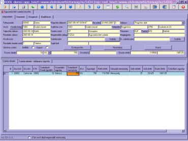rendelt mennyiség megadása
