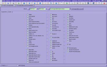  összesítő paraméterek/csoportosítások