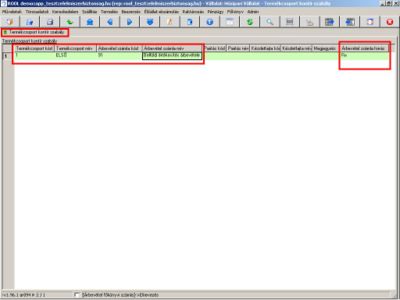 Termékcsoport kontír szabály